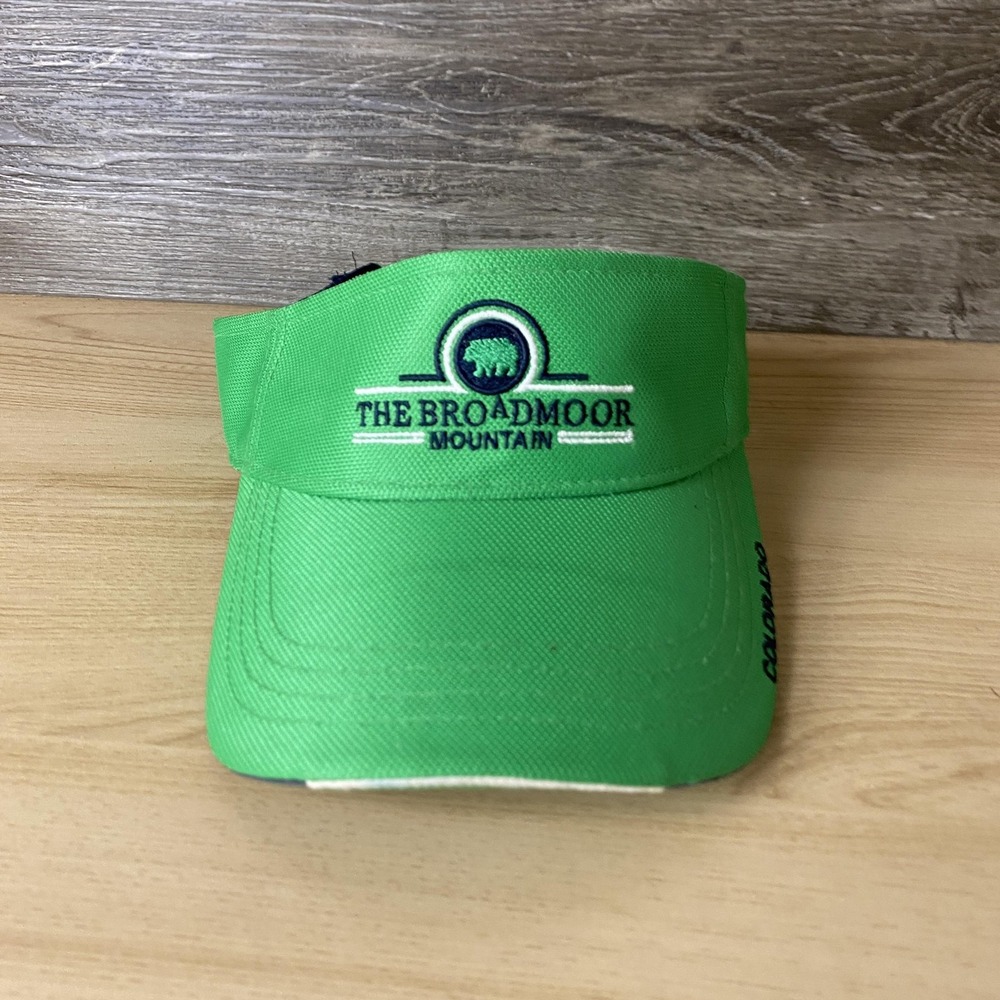 Broadmoor Mountain Hat Cap Strap Back Green Colorado Golf Visor Mens Imperial